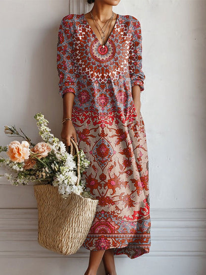 Solmelle | Vintage Floral Maxi Dress
