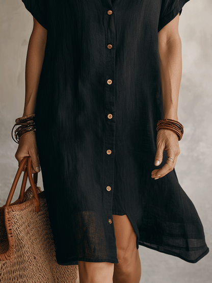 Corlina | Button Front Relaxed Shirt Dress