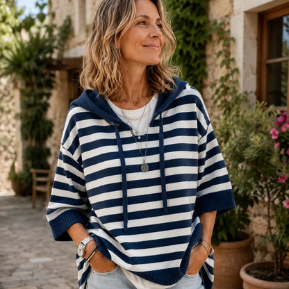Cressina | Casual Striped Hooded Sweater