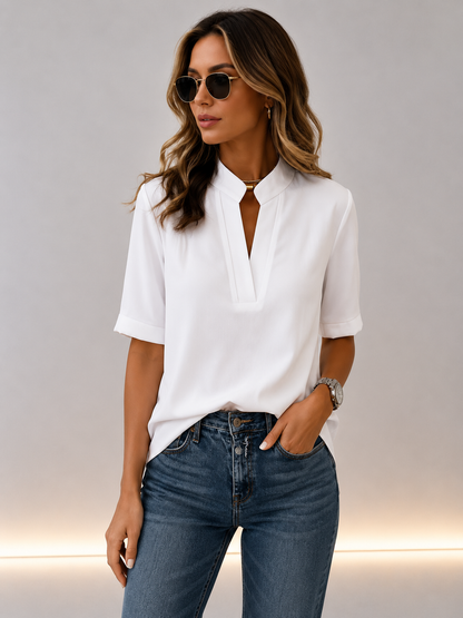 Emmeline | Relaxed Fit V Neck Blouse