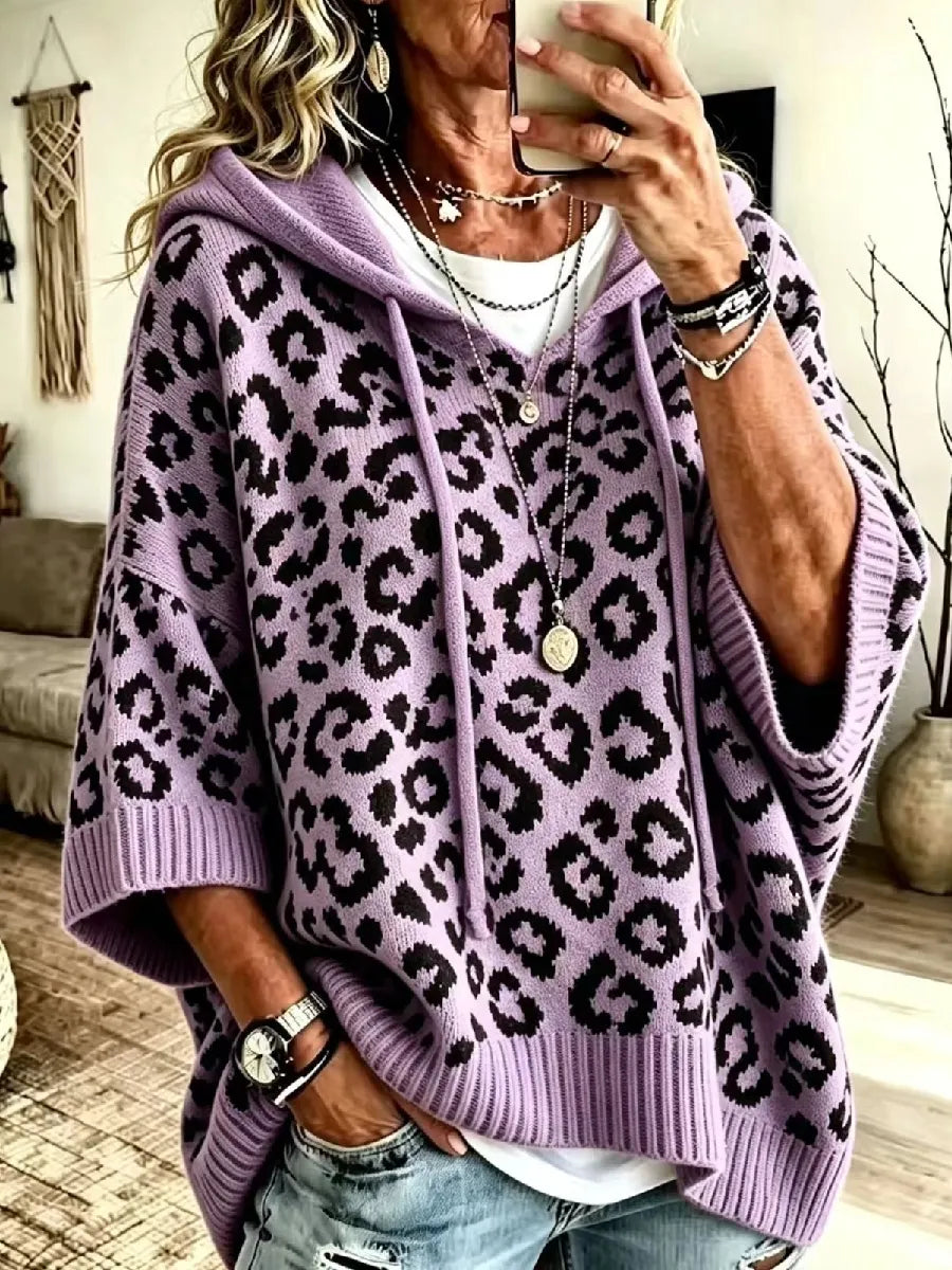Oaklyn | Oversized Leopard Hooded Sweater
