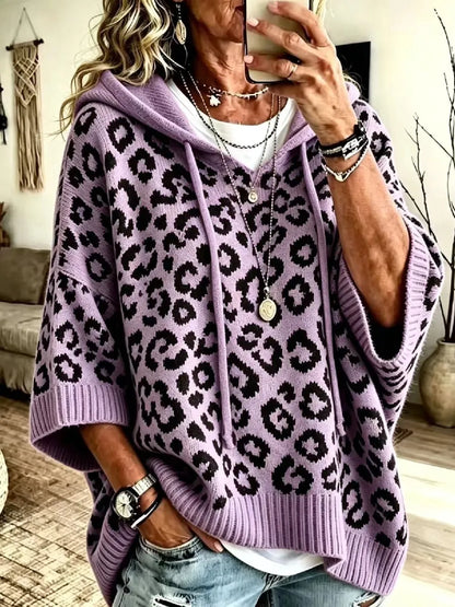 Oaklyn | Oversized Leopard Hooded Sweater