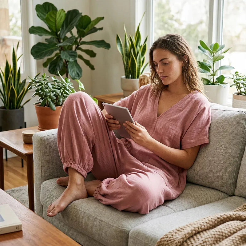 Damaris | Oversized V Neck Lounge Jumpsuit