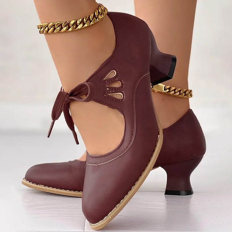 Dorellia | Feminine Bow Accent Heeled Shoes