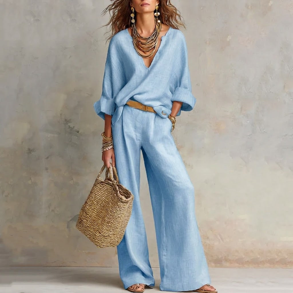Tavessira | Relaxed Fit Blouse and Palazzo Set