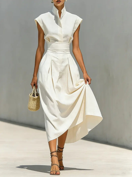 Vallora | Elegant High Neck Occasion Dress
