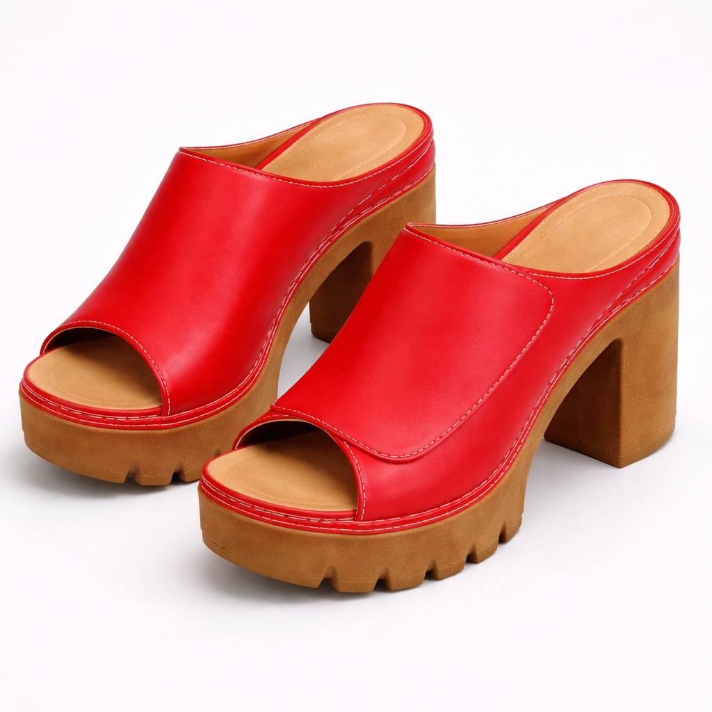 Elarose | Open Front Block Heel Sandals
