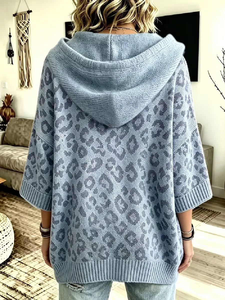 Oaklyn | Oversized Leopard Hooded Sweater