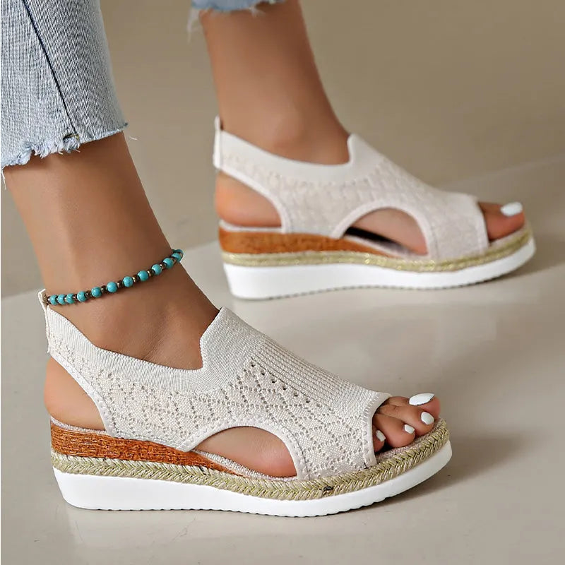 Amandelle | Breathable Knit Comfort Sandals