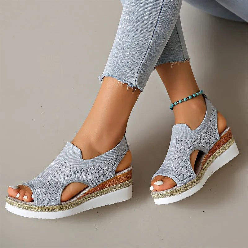 Amandelle | Breathable Knit Comfort Sandals