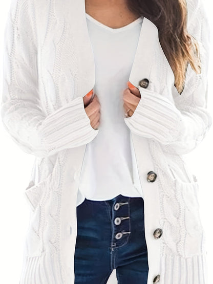 Briseis | Chunky Cable Pocket Cardigan