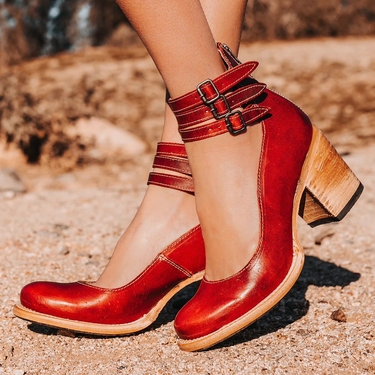 Ceravelle | Classic Leather Block Heel Pumps