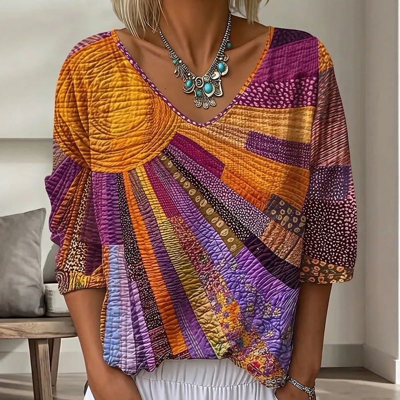 Soravelle | Bohemian Patchwork Blouse
