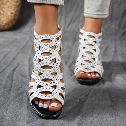 Elara | Floral Cutout Summer Sandals