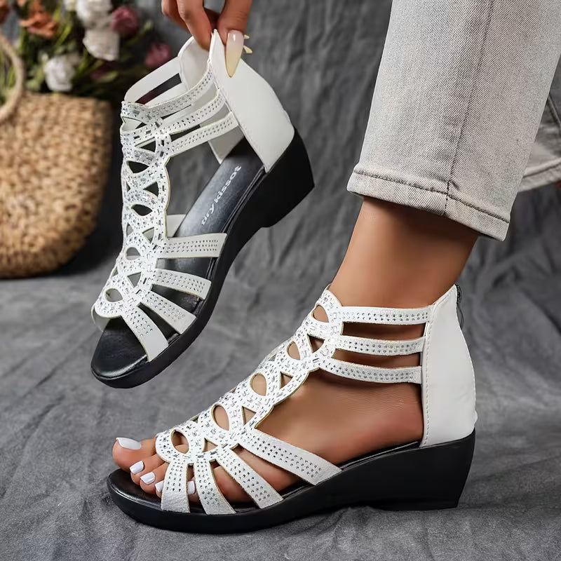 Elara | Floral Cutout Summer Sandals