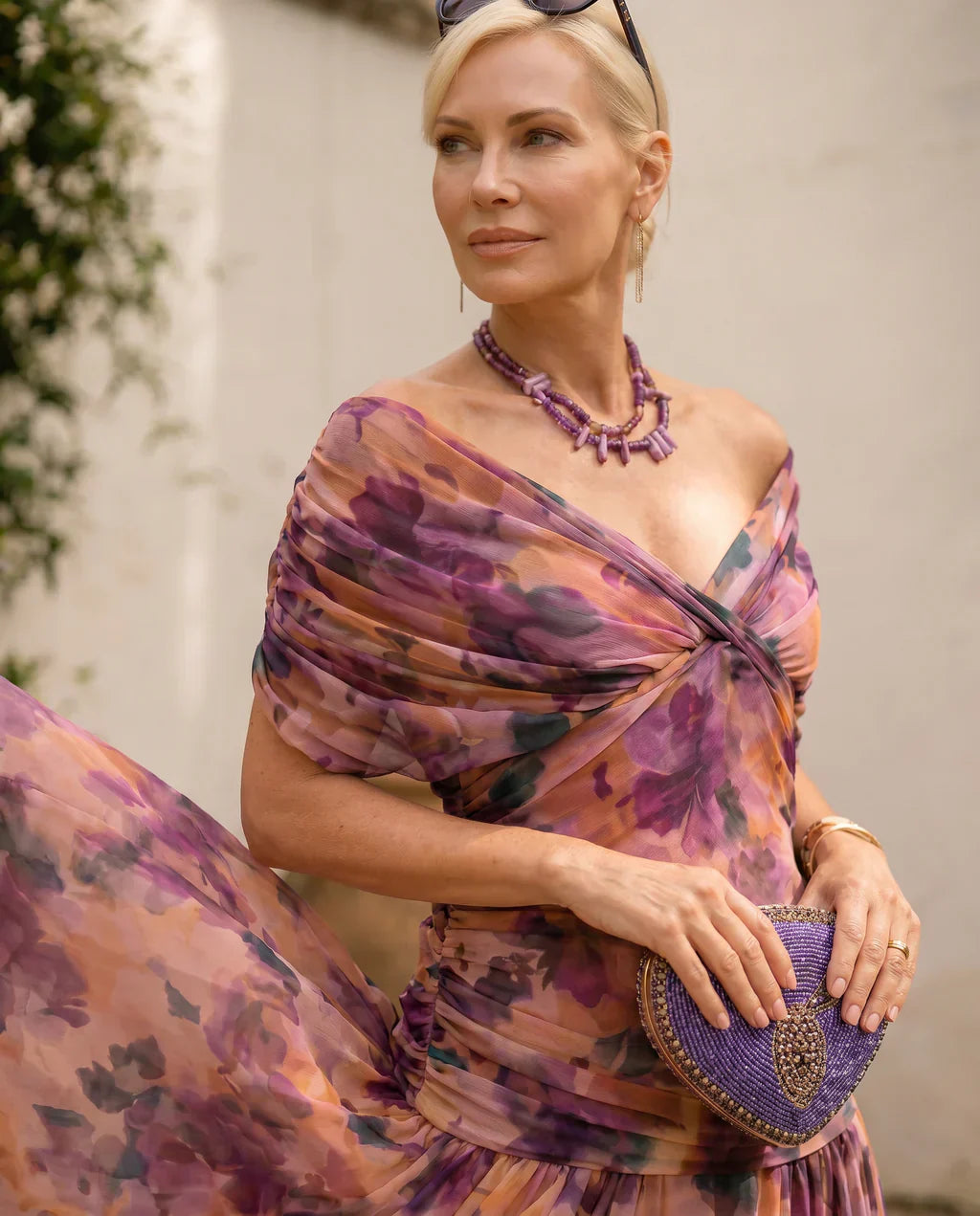 Elowenne | Ruched Waist Evening Maxi Dress