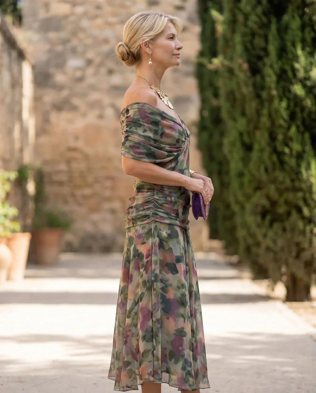 Elowenne | Ruched Waist Evening Maxi Dress