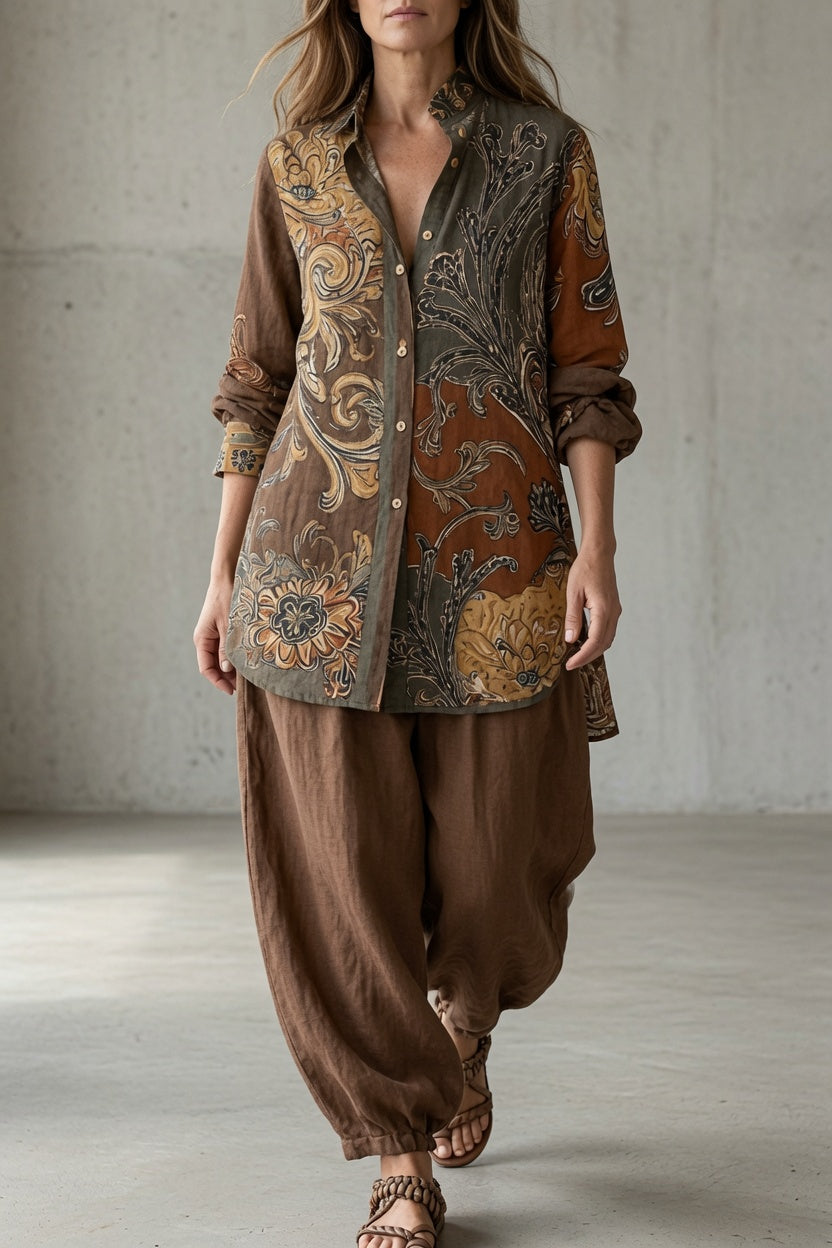 Jessenia | Bohemian Print Relaxed Two Piece Set