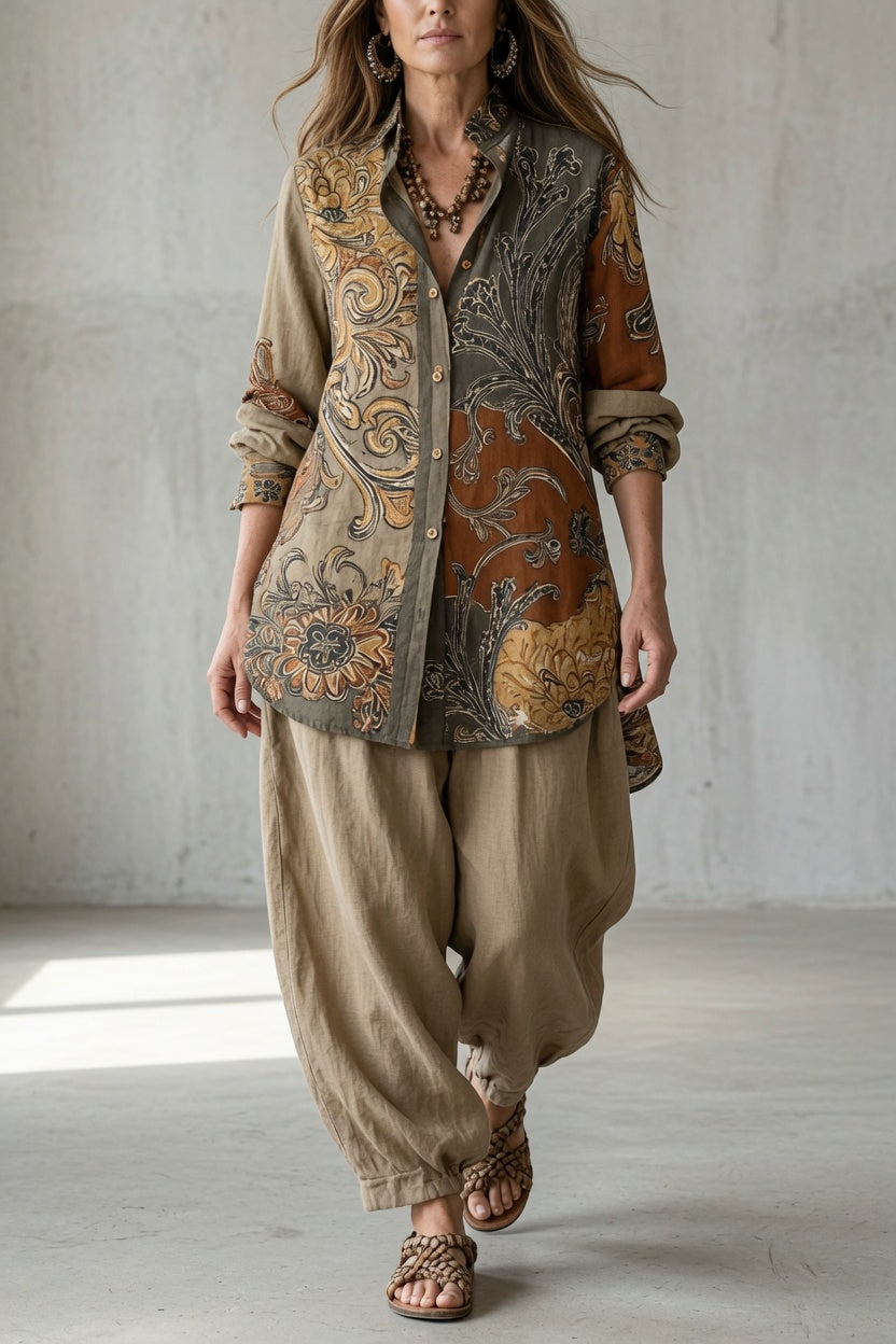 Jessenia | Bohemian Print Relaxed Two Piece Set