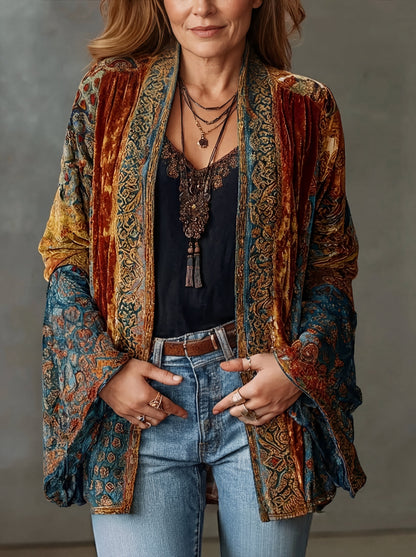 Tavrienne | Printed Open Front Casual Cardigan