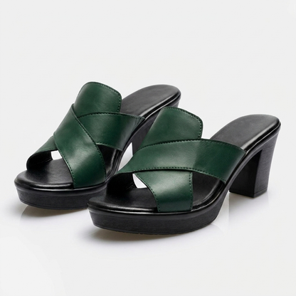 Mia | Classic Chunky Heel Slip On Sandals