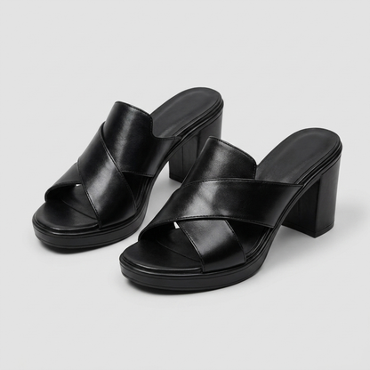 Mia | Classic Chunky Heel Slip On Sandals