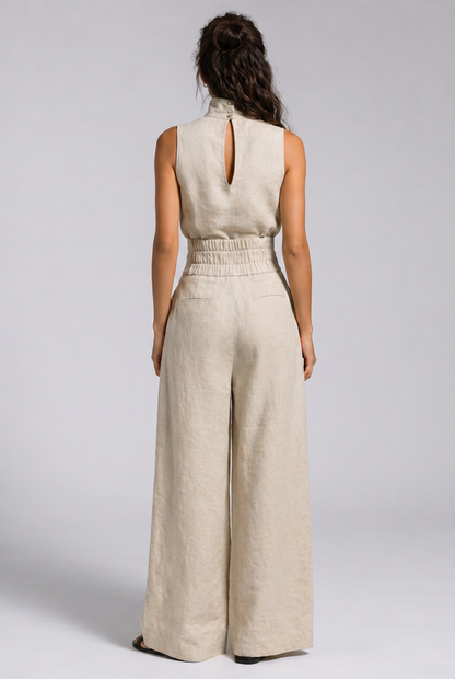 Celia | Elegant Pleated Palazzo Jumpsuit