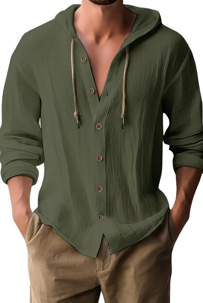 Caspian | Relaxed Fit Drawstring Hooded Shirt