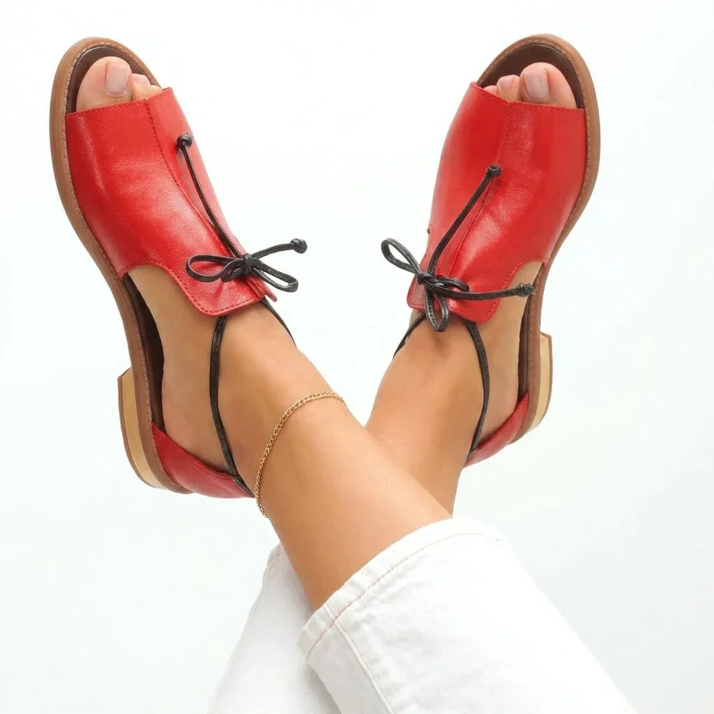 Elisande | Soft Leather Peep Toe Sandals