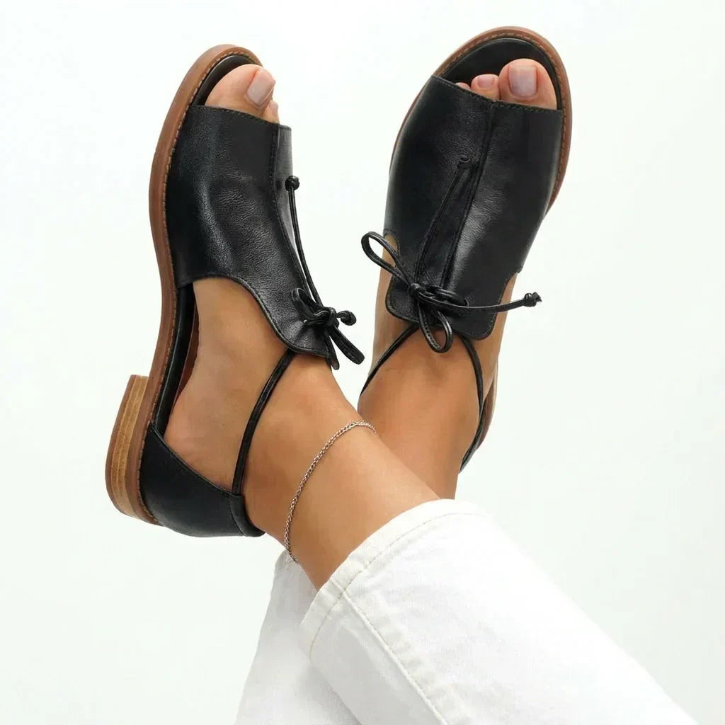 Elisande | Soft Leather Peep Toe Sandals