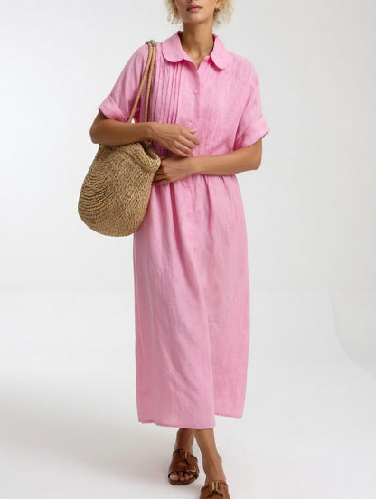 Floriana | Pleated Front Midi Maxi Dress