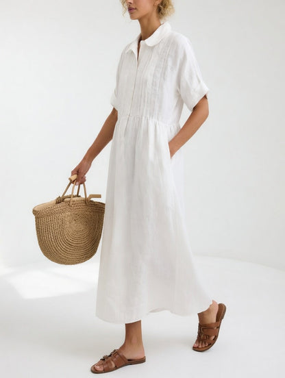 Floriana | Pleated Front Midi Maxi Dress