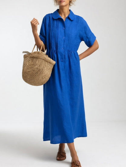 Floriana | Pleated Front Midi Maxi Dress