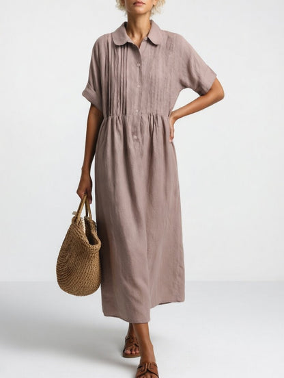 Floriana | Pleated Front Midi Maxi Dress