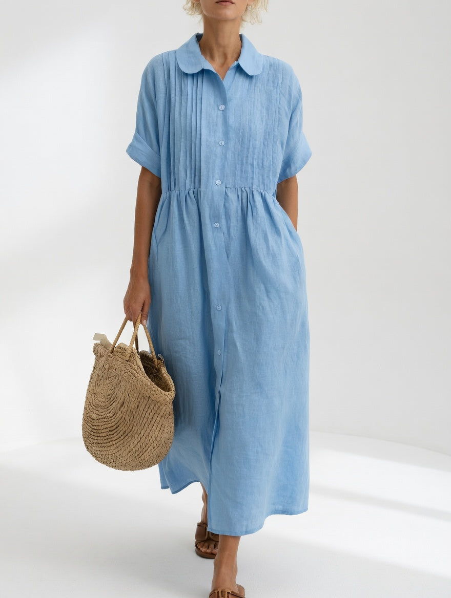 Floriana | Pleated Front Midi Maxi Dress