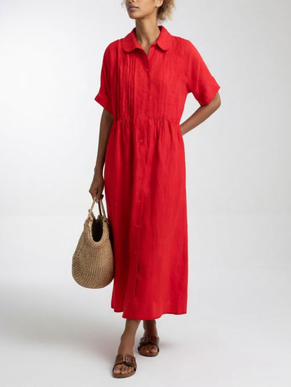 Floriana | Pleated Front Midi Maxi Dress
