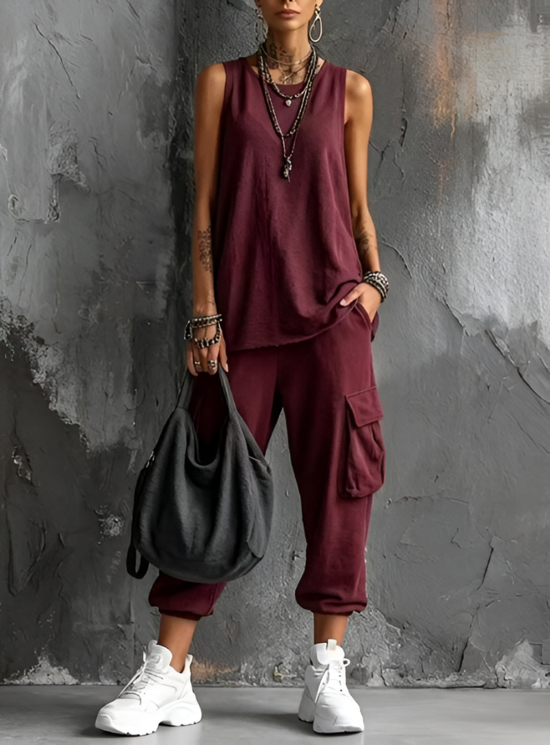 Kaelyn | Sleeveless Utility Two Piece Set
