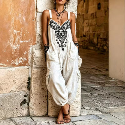 Azaria | Relaxed Embroidered Harem Jumpsuit