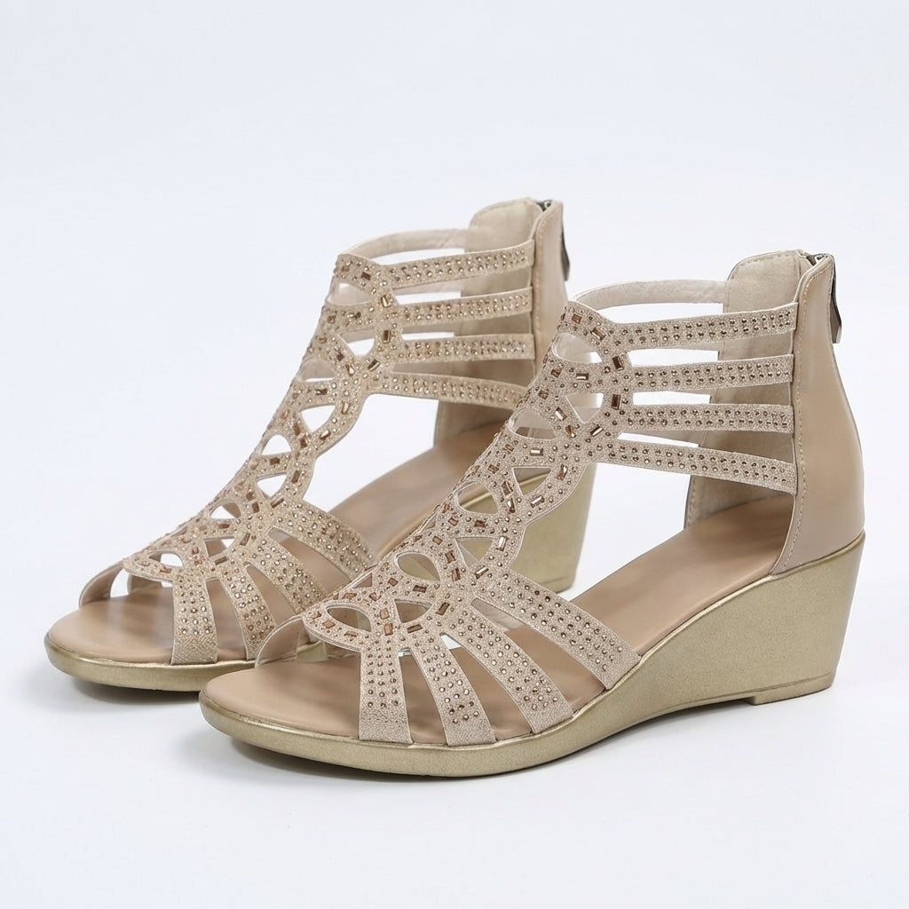 Elara | Floral Cutout Summer Sandals