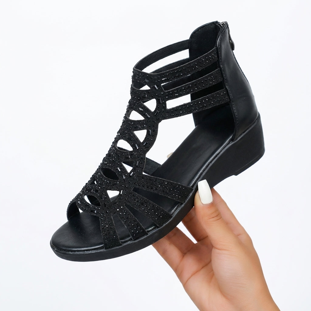 Elara | Floral Cutout Summer Sandals