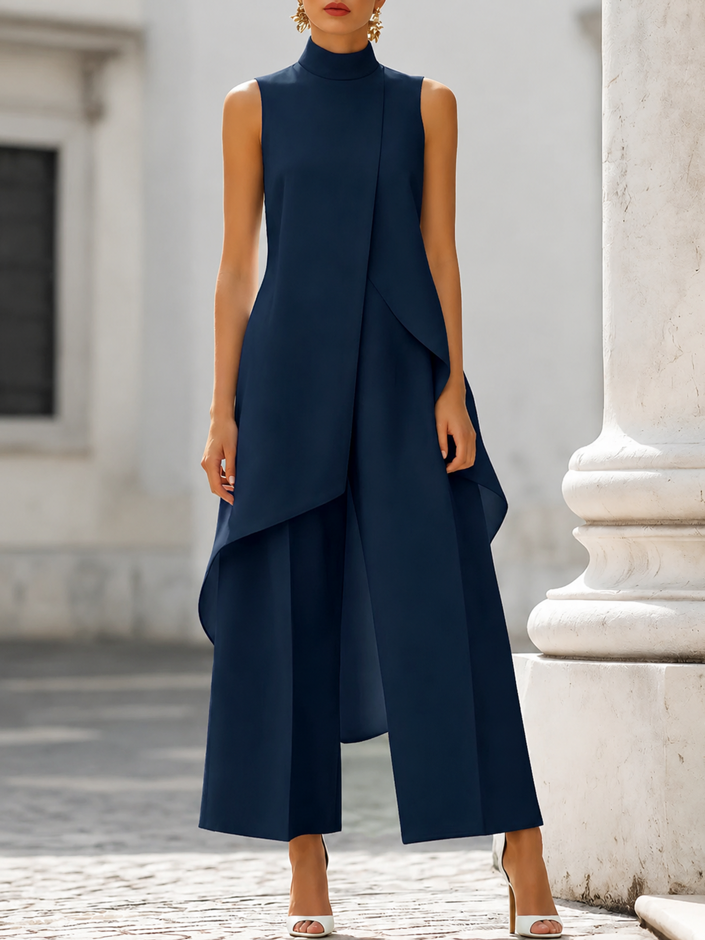 Marcella | Elegant Draped Layered Jumpsuit