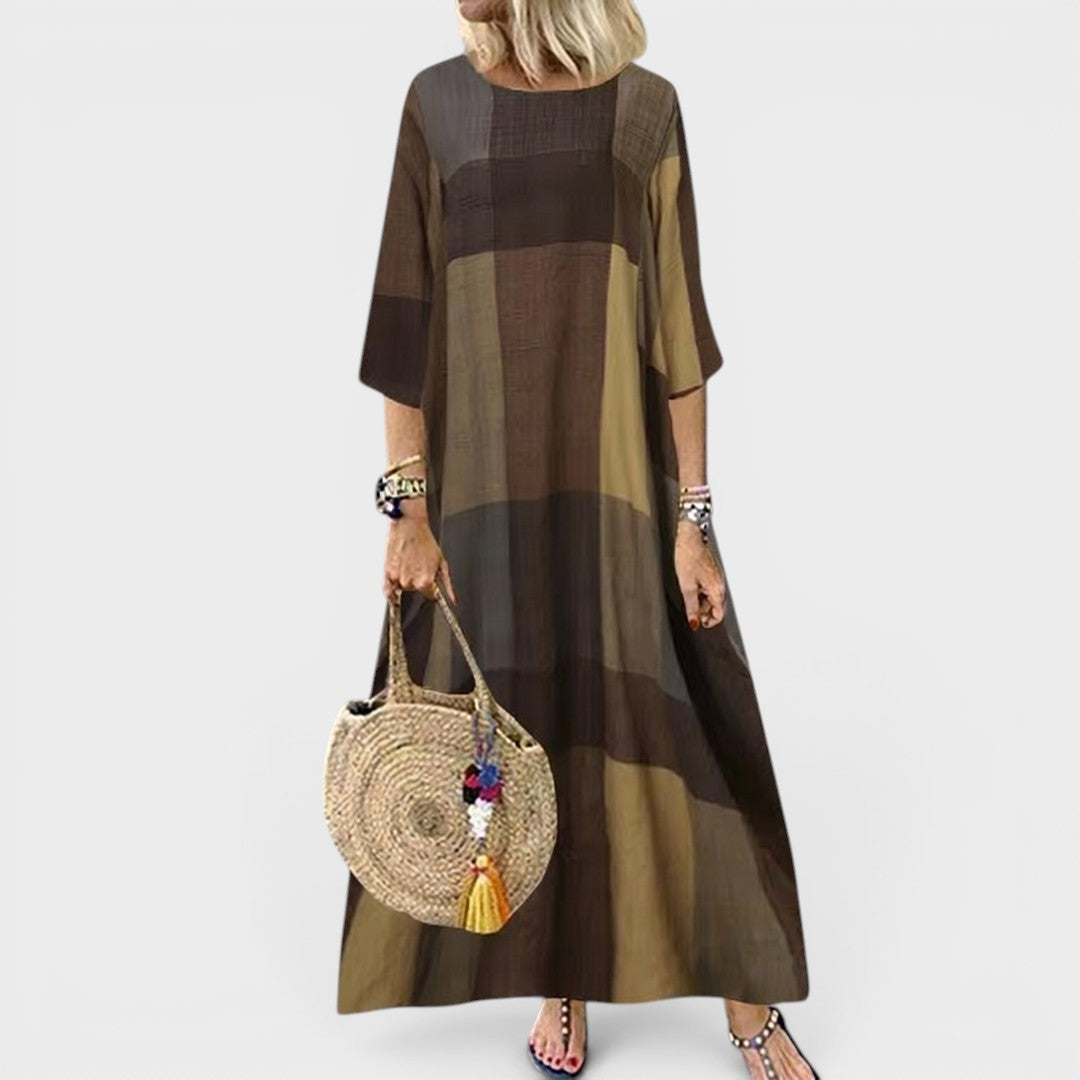 Melusine | Relaxed Fit Checkered Maxi Dress