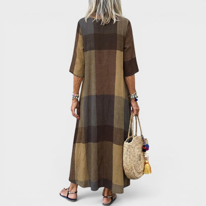 Melusine | Relaxed Fit Checkered Maxi Dress