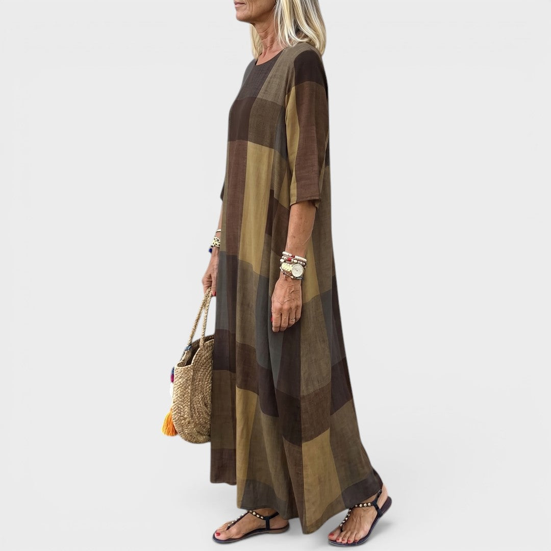Melusine | Relaxed Fit Checkered Maxi Dress