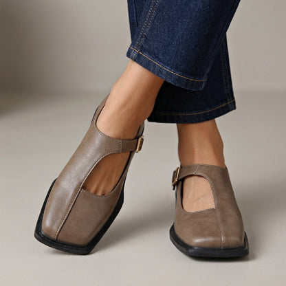 Lucerra | Square Toe Buckle Shoes