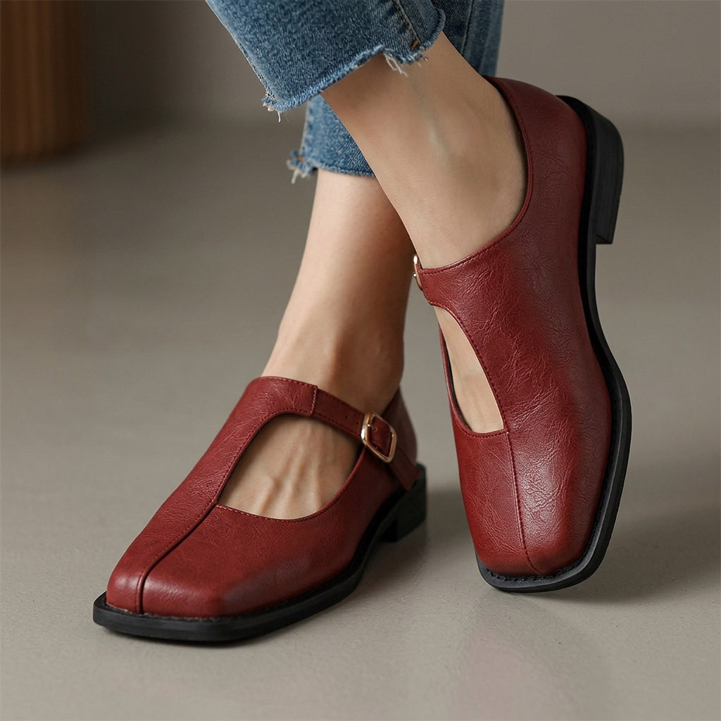 Lucerra | Square Toe Buckle Shoes