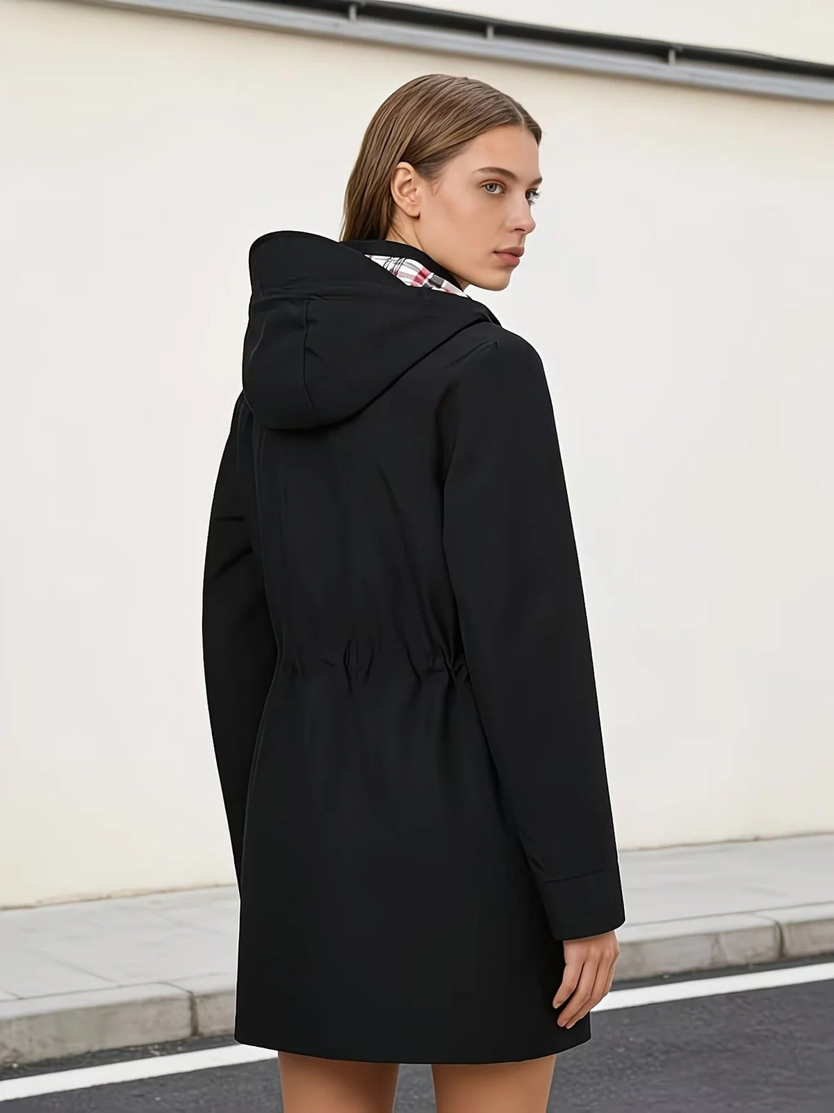 Imogen | Lightweight Plaid Lined Coat