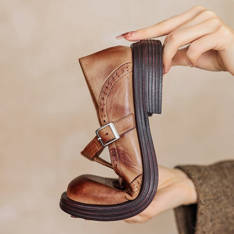 Ferelith | Brogue Detail Mary Jane Shoes