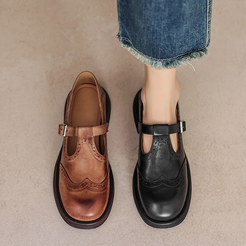 Ferelith | Brogue Detail Mary Jane Shoes