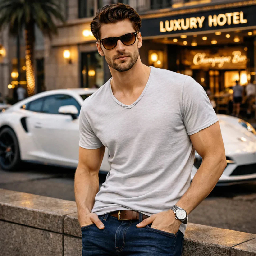 Tanner | Relaxed Fit V Neck T Shirt